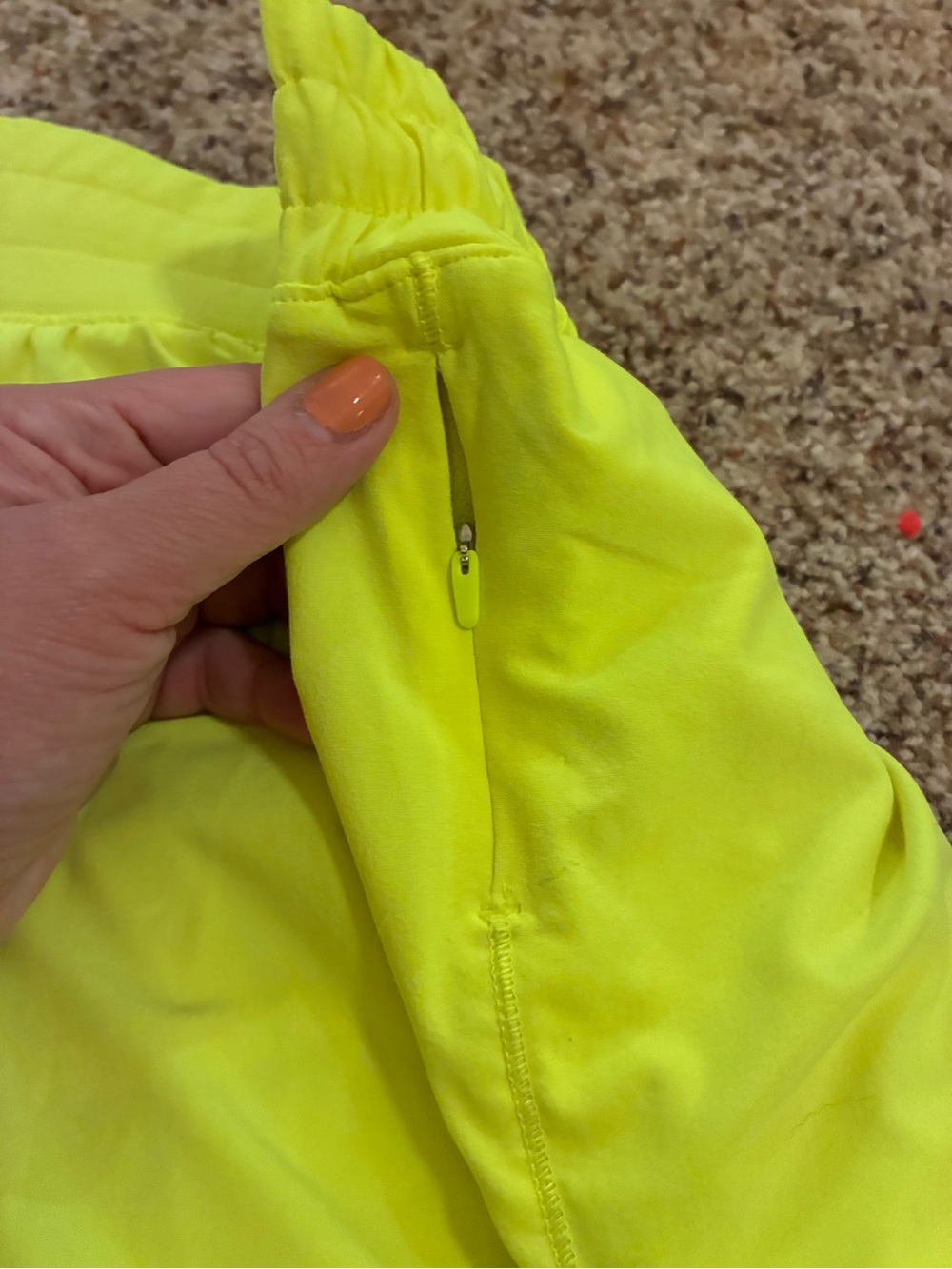 lululemon Hotty Hot Low-Rise 4” Lined Shorts Neon Yellow Size 14 Tall - Picture 6 of 7